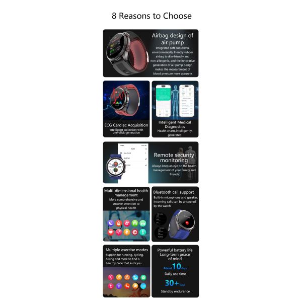 S26 Health Smart Watch 1.43-Inch AMOLED Blood Oxygen Air Pump Blood Pressure Smart Watch