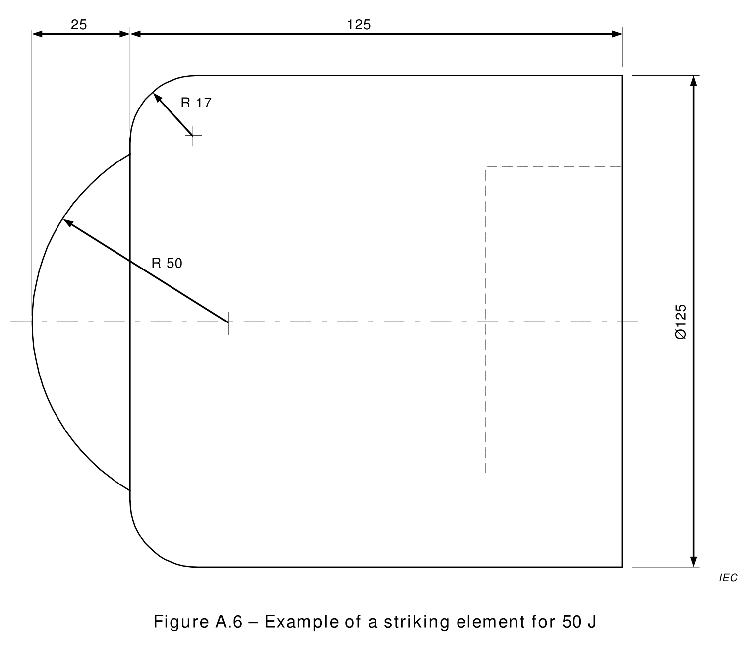 IEC 60068-2-75 Striking Element for 50 J Impact Hammer with 5Kg Mass and X6Cr17 Material