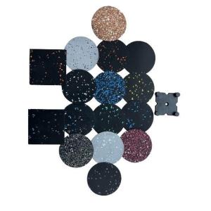 Solid Black Gym Rubber Flooring Tile 20mm - Tile (1m X 1m) with Edge Corner and