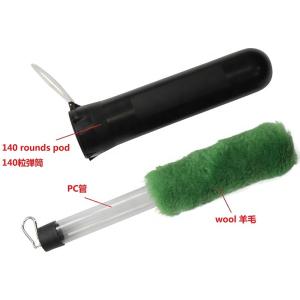 Wool Material Paintball Barrle Cleaner , Paintball Single Barrel Swab Squeegee