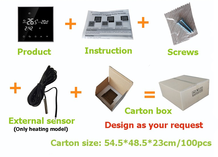 Thermoregulator Touch Screen Kampa KP03WE-4 Warm Floor, Water, Electric Heating System Thermostat