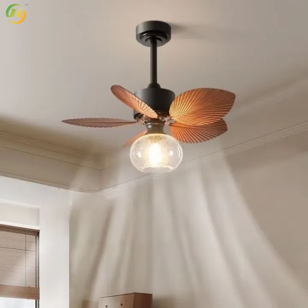 Retro Fan Lamp For Silent Use Home Restaurant Living Room 5-leaf Ceiling Fan