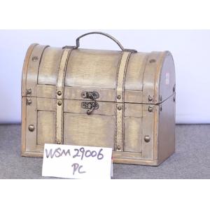 China Faux Leather 30x16x20 Reclaimed Wood Storage Chest on sale