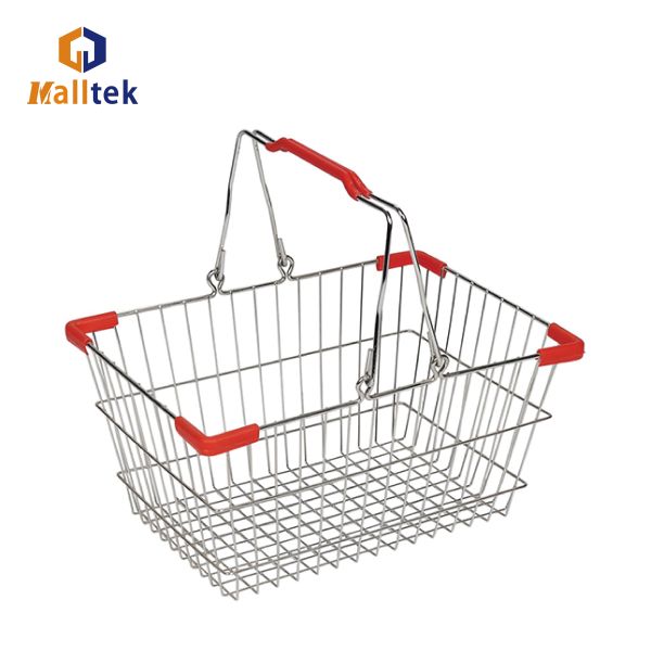 Buy Wholesale Metal Wire Mesh Supermarket Shopping Basket For Retail Grocery Store at wholesale prices