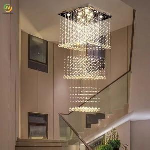 JYLIGHTING Living Room square Crystal Large Chandelier Home Staircase Crystal
