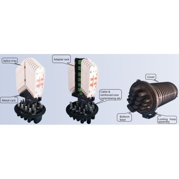 Heat shrinkable 24F 384core Dome Fiber Splice Enclosure FTTH
