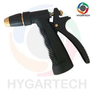 Metal Garden Hose Nozzle Black Gun With Rear Trigger Control