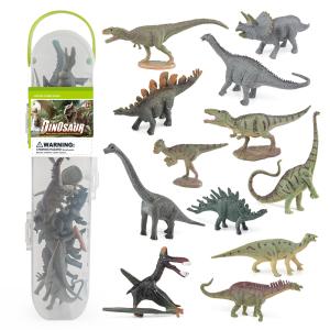 Dinosaur Model Playsets 12 PCS Mini Pachycephalus Stegosaurus Triceratops