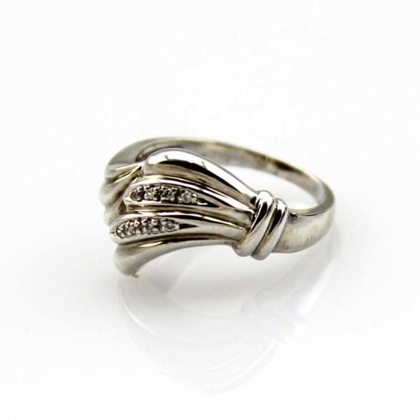 Designer Jewelry 925 Silver Ring Pave Rhinestone Ring with Rose Gold (FR075)