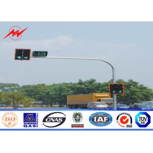Quality 6m Single Bracket Galvanized Traffic Street Light Pole 3mm Thickness for sale
