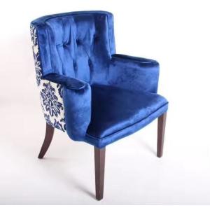 Solid wood frame fabric upholstery hotel lounge chair/single sofa