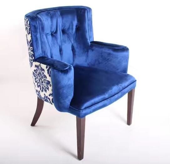 Buy Solid wood frame fabric upholstery hotel lounge chair/single sofa at wholesale prices