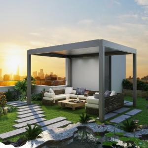 China Motorized Louvered Pergola Garden Landscape Aluminum Louvered Pergola on sale