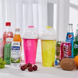 Silicone Slushy Travel Smoothie Tumbler Milkshake Bottle With Straw