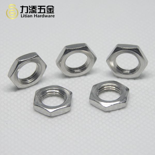 Powder Coating DIN 439 Nut , OEM Extra Thin Heavy Hex Jam Nut