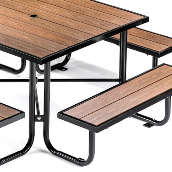 Factory Customized Picnic Table Outdoor Wooden Table Bench Garden Furniture Dinning Table Set
