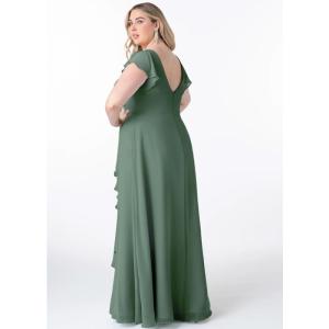 Hot Sale Factory Custom-made Chiffon Long Evening Dress A-Line Princess V-Neck