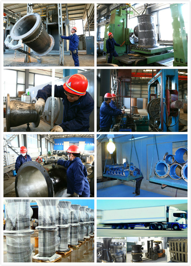 Internal Cement Lining Flanged Ductile Iron Pipe external Zinc And Bitument