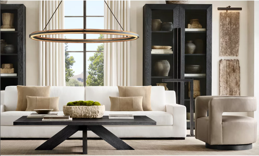 Modern Brass / Iron Peralta Two Tier Round Chandelier 60''