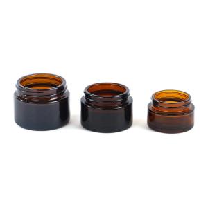 Amber 15ml 50ml Glass Cosmetic Cream Jar With Screw Cap
