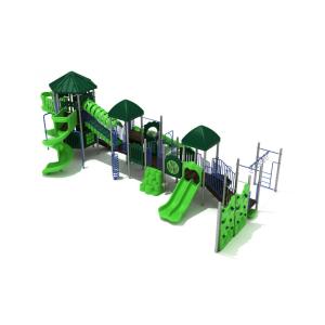 OEM Outdoor Playground Equipment Green Tree Playhouse With Slide