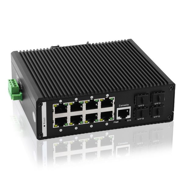 8 Port Gigabit Industrial Unmanaged POE Switch 4 Gigabit SFP Switch