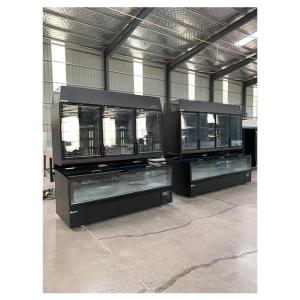Island Display Cabinet For Supermarkets With Refrigeration On The Top And