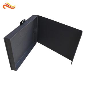 Matte Black Black Gift Packaging Boxes , Handmade Magnetic Box Embossing