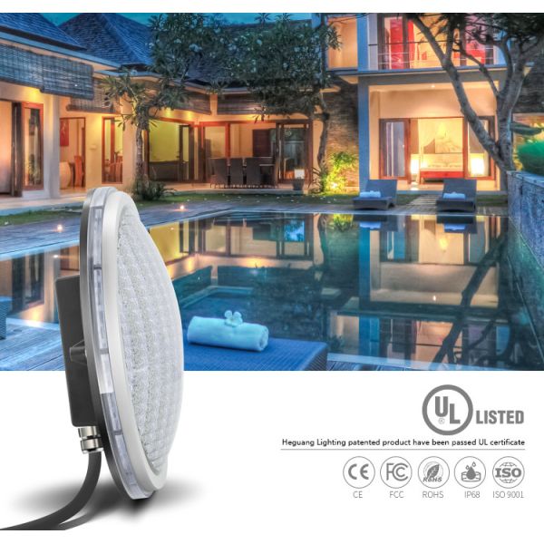 Warm White IP68 UL Swimming Pool Lights 3500K 2 Wires Of 1.5m Length Wires Out