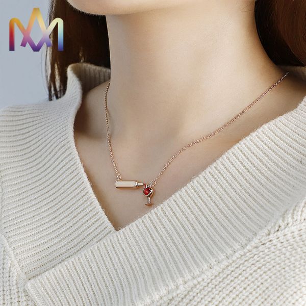 Hypoallergenic Wine Bottle Cup Pendant Womens Engraved Necklace