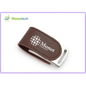 Leather Usb Disk Custom Metal PU 4GB 8GB Pendrive 64MB To 32GB