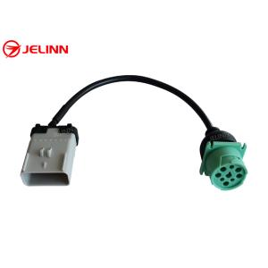 RP1226 Gray 14 Pin Male To Green Type 2 SAE Deutsch 9 Pin J1939 Female Truck
