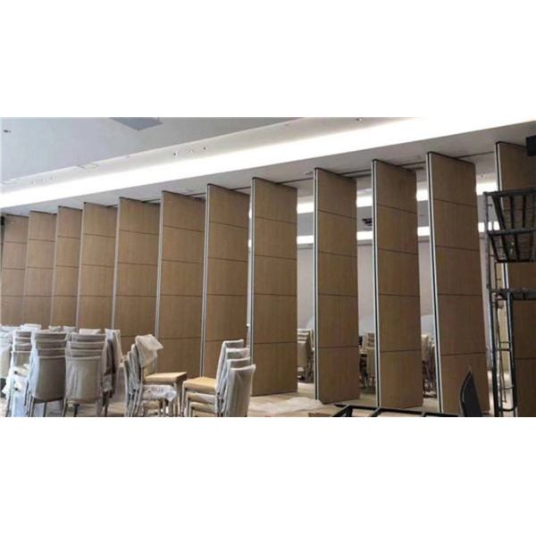 Acoustic Material Banquet Hall Folding Partition Walls With Sliding Aluminium