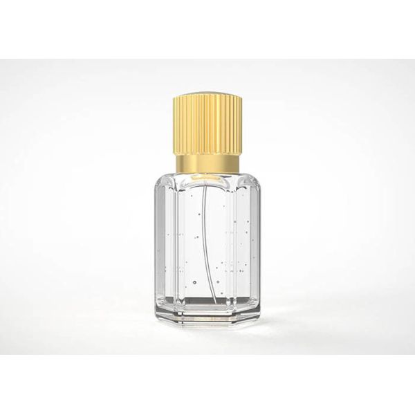 Luxury Zamac Creative Vertical Stripe Style Perfume Bottle Cover 15Mm Gold Metal