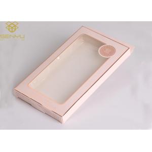 Pink 1500gsm Cardboard Phone Case Packaging Box With Window