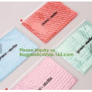 Compostable metallic glossy holographic private label bubble mailing bag, zip