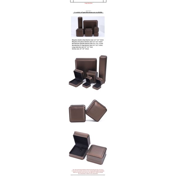 Coffee Arc-Shaped PU Leather Jewelry Box Package for Pendant Ear Ring Packaging