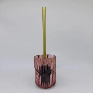 Chili And Brown Glass Bathroom Accessories Round Shape With Diamond Checker