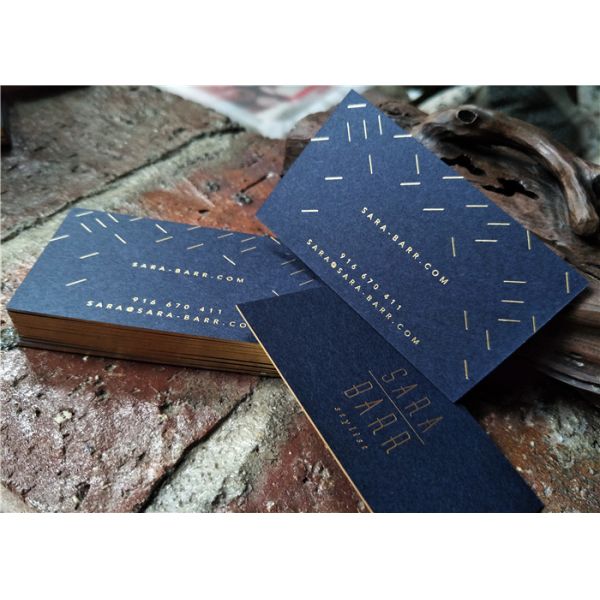 Buy Navy Blue Foil Edge Business Cards at wholesale prices