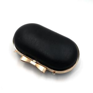 New design 106*192 mm light gold oval shape handmade purse accessory metal frame