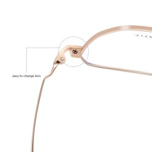 Business Bendable Titanium Frame Glasses Stainless Steel Frame Anti Scratch