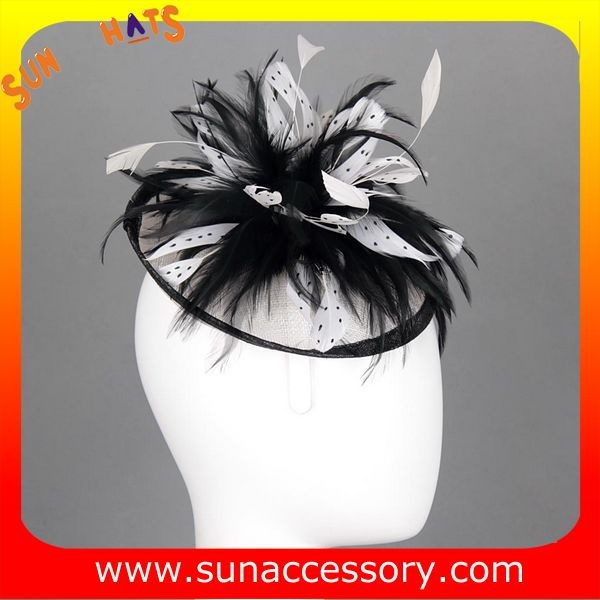 0915 fashion navy sinamay fascinators hats and caps with feather ,Fancy Sinamay fascinator from Sun Accessory