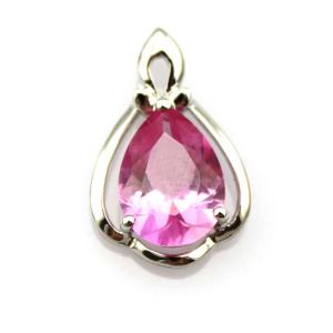 Women Jewelry 18K Rose Gold Plated 925 Silver 8mmx10mm Pear Pink Cubic Zircon