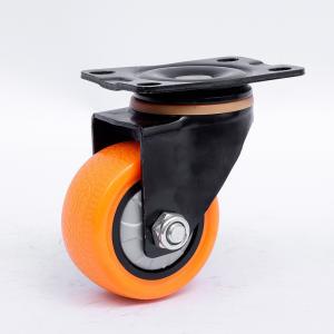 Diameter 75mm Industrial Furniture Trolley Orange Single Bearing Castor Wheel