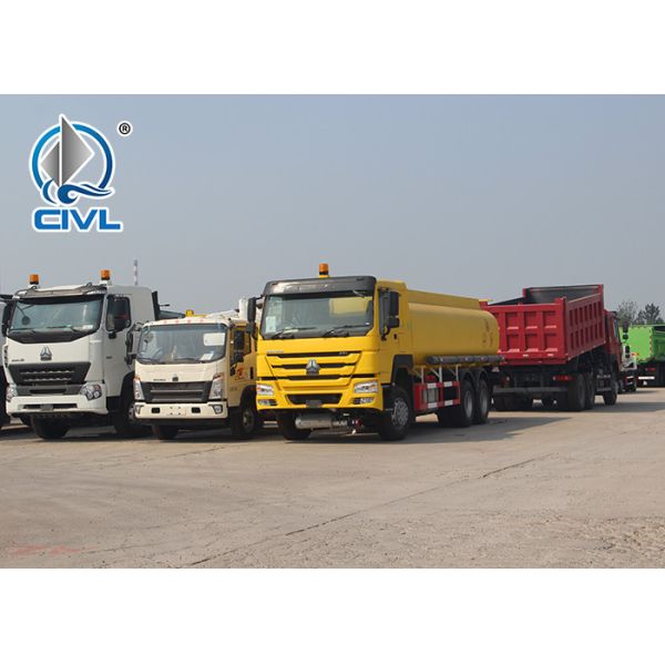 380 Horsepower Oil Tanker Truck 6x4 HOWO fuel tank truck euro II tank volume 38000L Yellow color