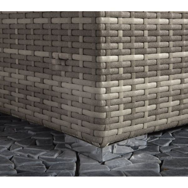 Outdoor Lounge Set with Metal Frame AJUNION Rattan Garden Furniture W52 x D56 x H87cm