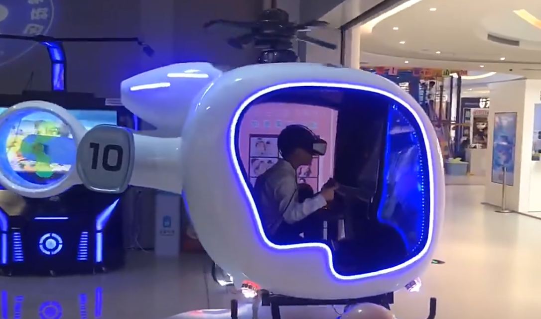1500W Helicopter VR Simulator 9D Customized Logo With Flight Movies