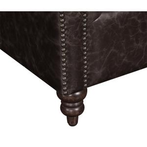 Retro Distressed Leather Winged Armchair , High Back Upholstered Chairs With