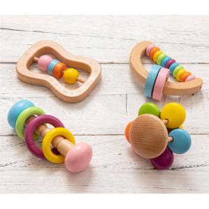 Rattle Soother 7.2cm Wooden Musical Toys Childrens Wooden Instruments