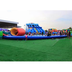 Large Inflatable Water Park Equipment With 25m Diameter Swimming Pool